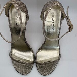 Stuart Weitzman Glittering Gold Heels